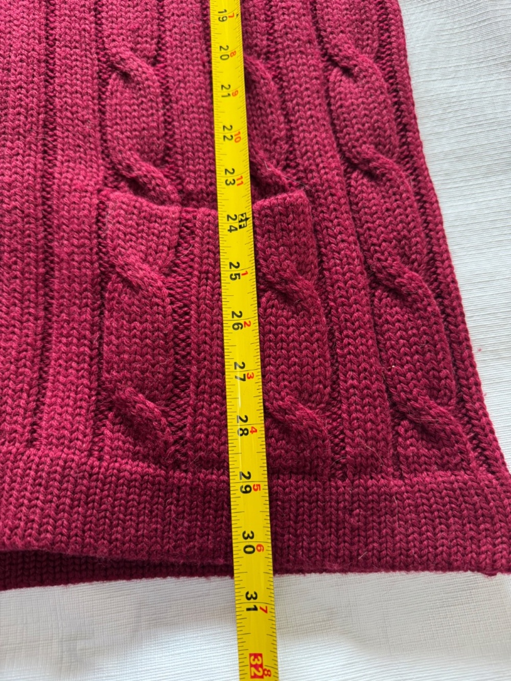 Charter Club Men's Cable Knit Shawl Collar Cardigan in Burgundy Wool Large - Picture 5 of 7